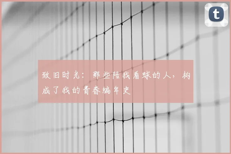 致旧时光：那些陪我看球的人，构成了我的青春编年史